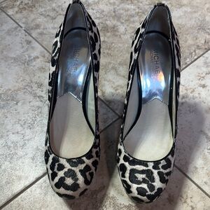 Michael Kors Black and White Leopard Print Women's Shoes